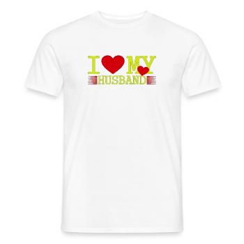 I love my husband - Men's T-Shirt - white - Front - AI Model Male 178 dark (178cm)