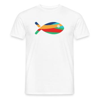 POISSON. - T-shirt homme - blanc - Devant - AI Model Male 178 dark (178cm)