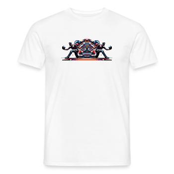 Dynamische, farbenfrohe Bowler in Aktion - Männer T-Shirt - Weiß - Vorne - AI Model Male 178 dark (178cm)
