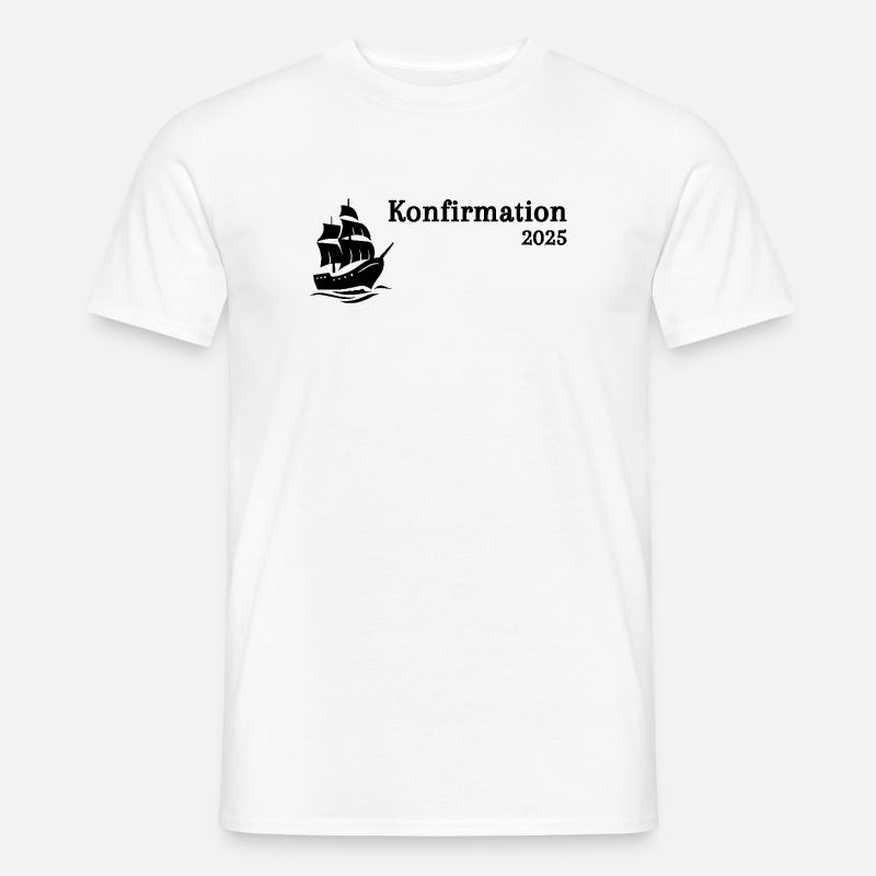 Konfirmation 2025 Schiff segelt heran - Mænd T-shirt - hvid