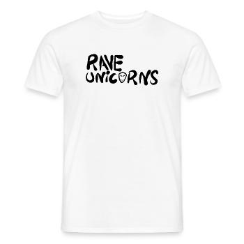 Texte du logo des licornes rave noir - T-shirt homme - blanc - Devant - AI Model Male 178 dark (178cm)