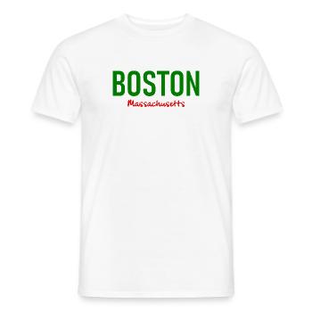Boston - Massachusetts - USA - Amerika - America - Men's T-Shirt - white - Front - AI Model Male 178 dark (178cm)