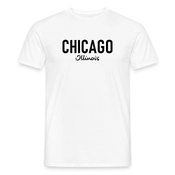 Chicago - Illionois - États-Unis - Amérique - T-shirt homme - blanc - Devant - AI Model Male 178 dark (178cm)