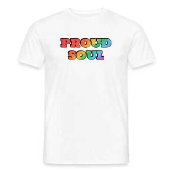 Stolze Seele Regenbogen Text - Männer T-Shirt - Weiß - Vorne - AI Model Male 178 dark (178cm)