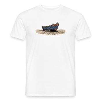 Verwittertes Segelboot an der Küste - Männer T-Shirt - Weiß - Vorne - AI Model Male 178 dark (178cm)