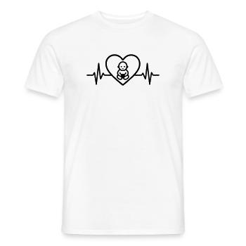 Baby Heart Family Parents - Men's T-Shirt - white - Front - AI Model Male 178 dark (178cm)