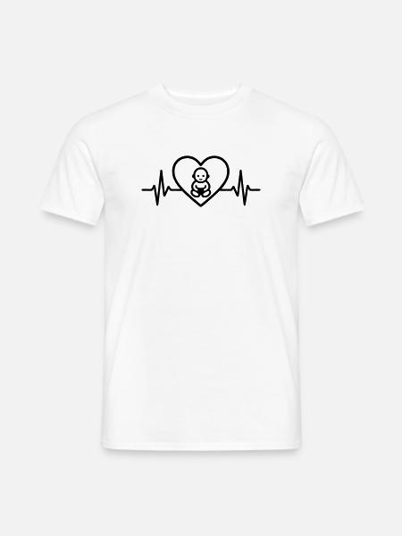 Baby Herz Familie Eltern - Männer T-Shirt - Weiß