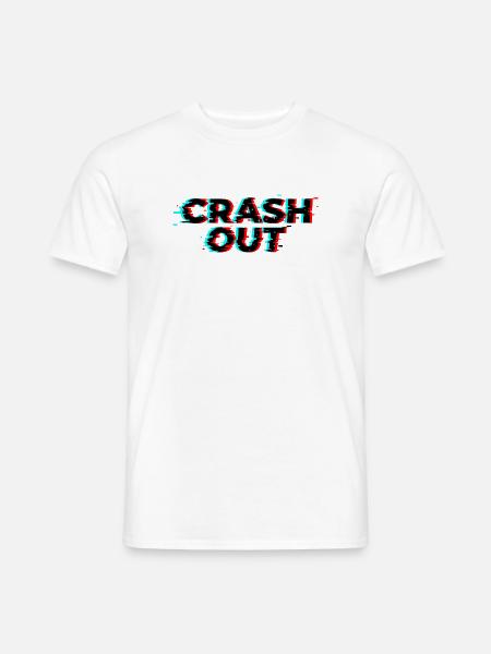 Crash Out – Glitch-Stil Schwarz Rot Cyan - Männer T-Shirt - Weiß