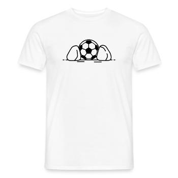Soccer Ball On The Ground Kick-Off Icon Vector - Men's T-Shirt - white - Front - AI Model Male 178 dark (178cm)
