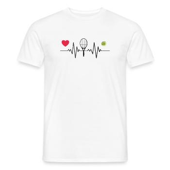 Le tennis est mon battement de cœur - T-shirt homme - blanc - Devant - AI Model Male 178 dark (178cm)