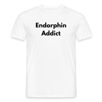 Endorphinabhängiger - Männer T-Shirt - Weiß - Vorne - AI Model Male 178 dark (178cm)