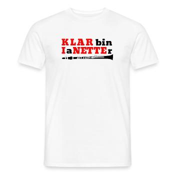 Klarinette - Klar bin I a Netter - Klarinettist - Männer T-Shirt - Weiß - Vorne - AI Model Male 178 dark (178cm)