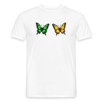 Living Butterflies: Green & Yellow - Men's T-Shirt - white - Front - AI Model Male 178 dark (178cm)