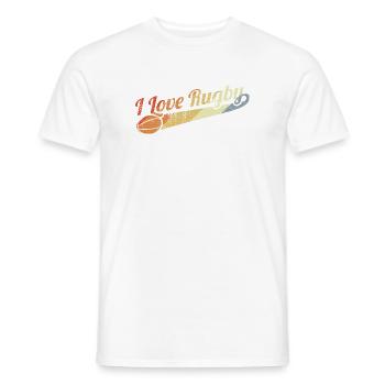 J’adore le rugby - T-shirt homme - blanc - Devant - AI Model Male 178 dark (178cm)