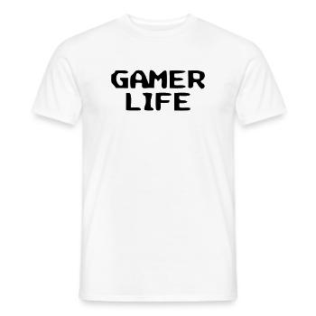 Lässiger Gamer Life Schriftzug - Männer T-Shirt - Weiß - Vorne - AI Model Male 178 dark (178cm)