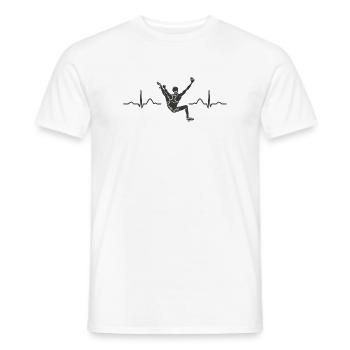 Battement de cœur de Boulderer Bloc Bloc - T-shirt homme - blanc - Devant - AI Model Male 178 dark (178cm)