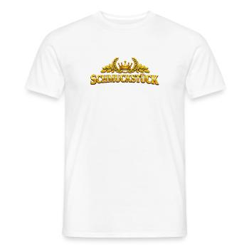Golden Masterpiece Typography Schmuckstück german  - Men's T-Shirt - white - Front - AI Model Male 178 dark (178cm)