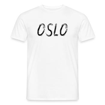 Oslo en pinceau urbain Noir - T-shirt homme - blanc - Devant - AI Model Male 178 dark (178cm)