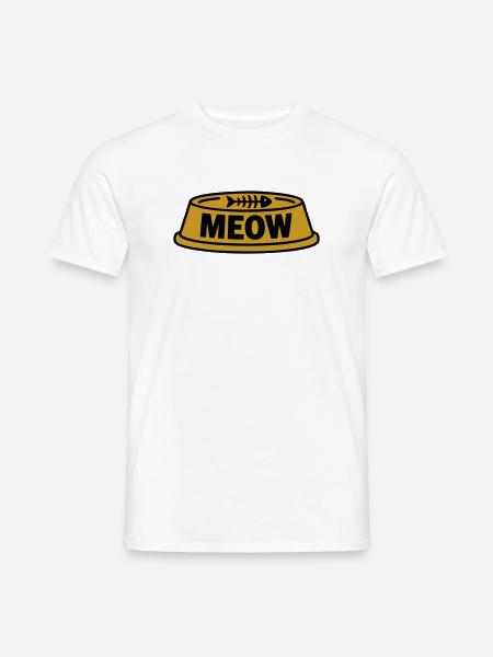 Katzen Futternapf Meow Icon - Männer T-Shirt - Weiß