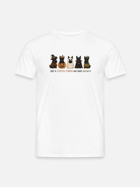 Halloween Scottish Terrier Crew - Männer T-Shirt - Weiß
