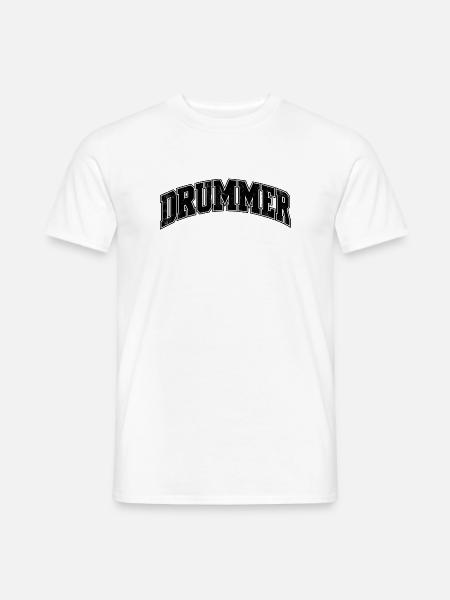 Drummer Arc Distressed Schrift - Männer T-Shirt - Weiß