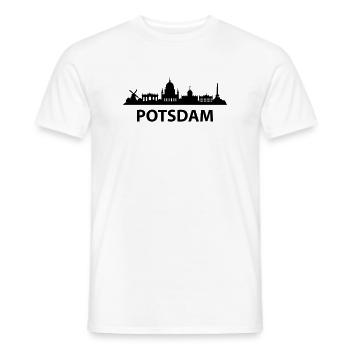 Potsdam SKYLINE - Männer T-Shirt - Weiß - Vorne - AI Model Male 178 dark (178cm)