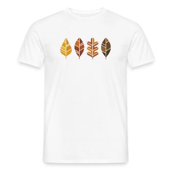Geometrische Herbstlaub-Motive - Männer T-Shirt - Weiß - Vorne - AI Model Male 178 dark (178cm)