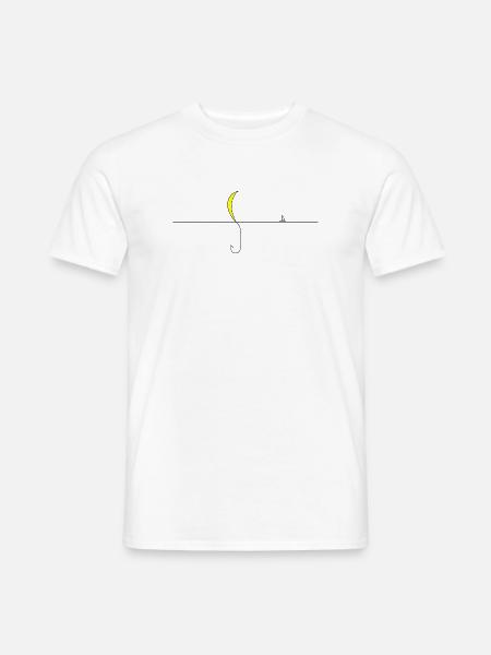 Nachtmond Silhouette Gelb Akzent - Männer T-Shirt - Weiß