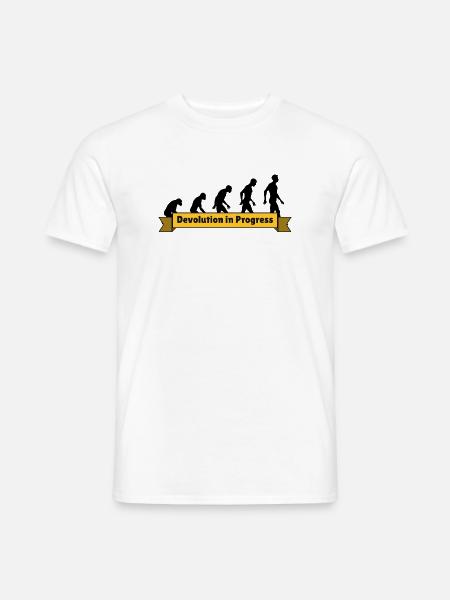 Devolution in Progress – Evolution Politik Satire - Männer T-Shirt - Weiß