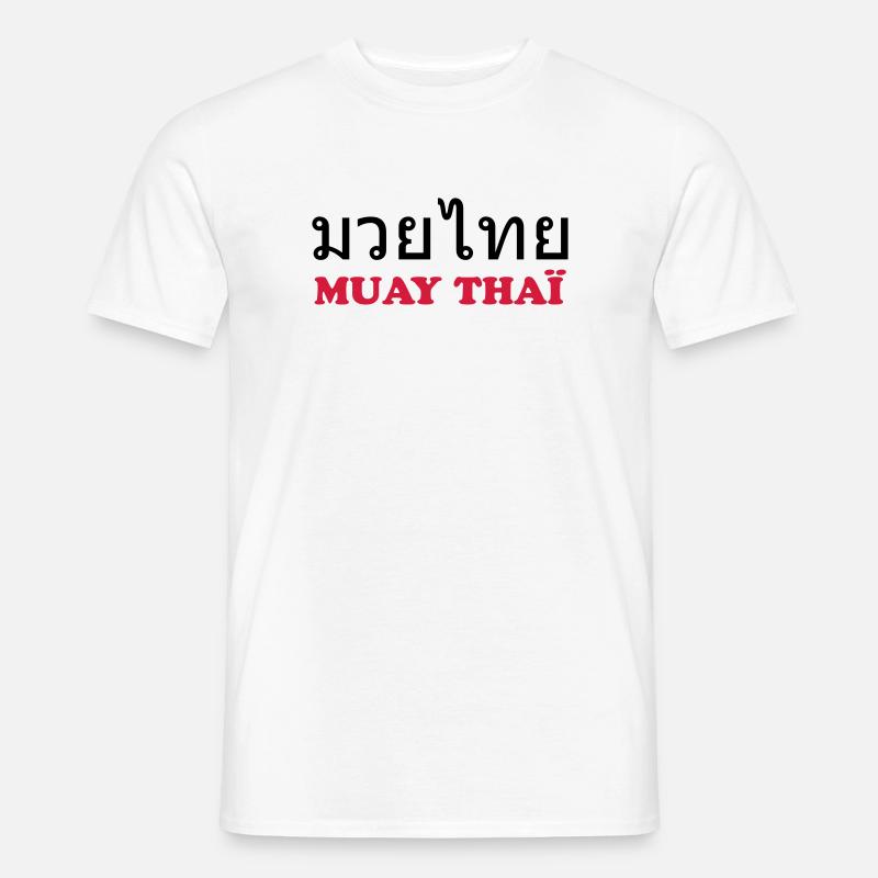 Muay Thai (V) - Männer T-Shirt - Weiß