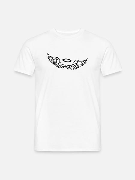 Petites ailes, ailes d'ange avec halo. - T-shirt homme - blanc