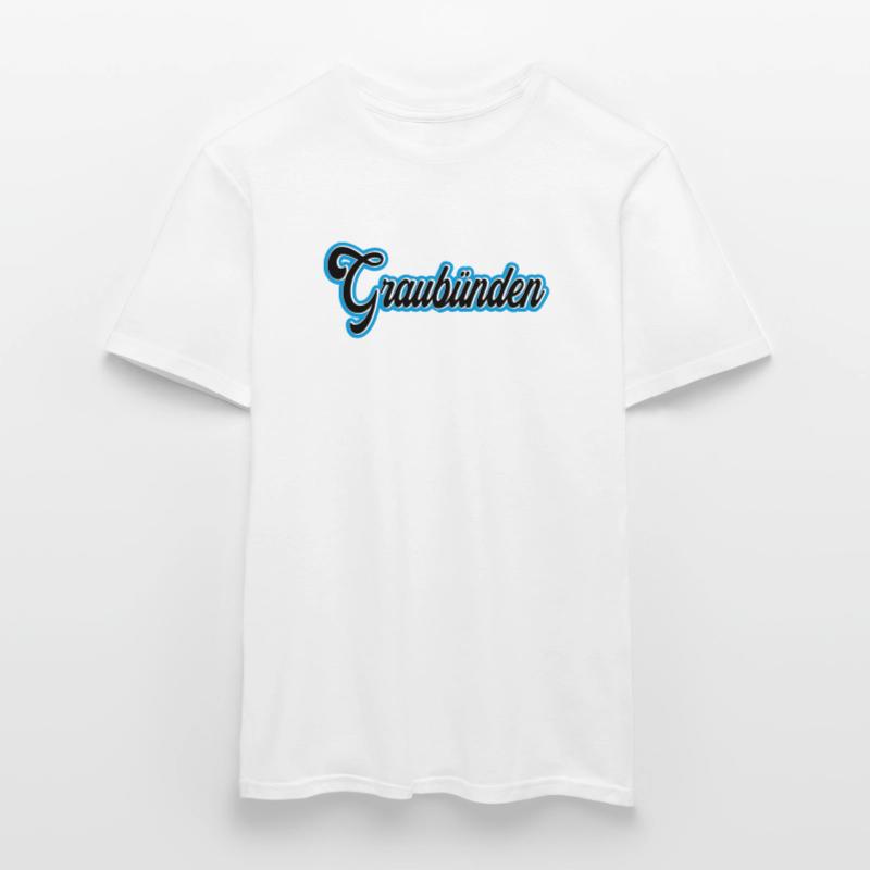Graubünden Script with Blue Outline Men's T-Shirt