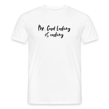 Mr. Good Looking is cooking - for sexy chefs - Men's T-Shirt - white - Front - AI Model Male 178 dark (178cm)