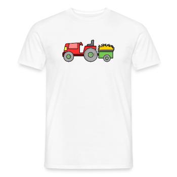 Tractor with trailer - Men's T-Shirt - white - Front - AI Model Male 178 dark (178cm)