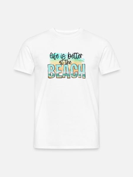 URLAUB STRAND FERIEN PALMEN SONNEN REISEN MOTIV - Männer T-Shirt - Weiß