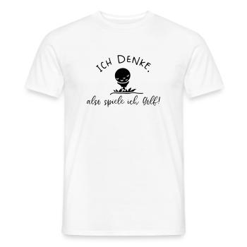 ICH DENKE SPIELE GOLF CLUB SPORT GRÜN SPRUCH MOTIV - Männer T-Shirt - Weiß - Vorne - AI Model Male 178 dark (178cm)