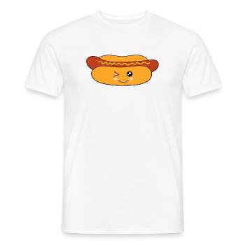 Kawaii, Hot-dog, Saucisse, Saucisse, Boucher - T-shirt homme - blanc - Devant - AI Model Male 178 dark (178cm)