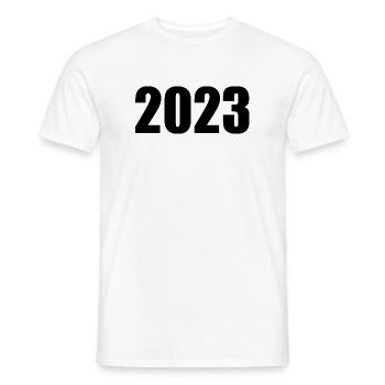 2023 noir Nouvel An Nouvel An - T-shirt homme - blanc - Devant - AI Model Male 178 dark (178cm)