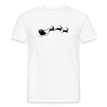 Weihnachtsmann mit Schlitten - Männer T-Shirt - Weiß - Vorne - AI Model Male 178 dark (178cm)