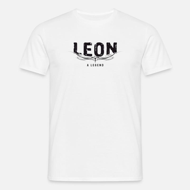 LEON A LEGEND - Männer T-Shirt - Weiß