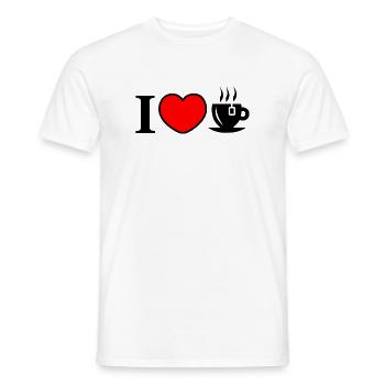 heart and a cup of tea - Men's T-Shirt - white - Front - AI Model Male 178 dark (178cm)