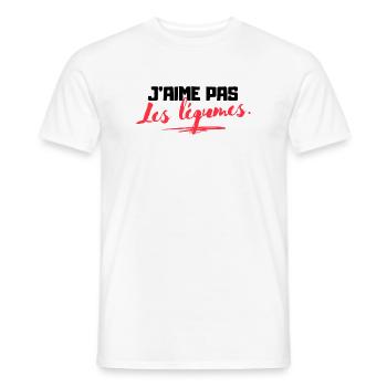 Anti-légumes - T-shirt humoristique - T-shirt homme - blanc - Devant - AI Model Male 178 dark (178cm)