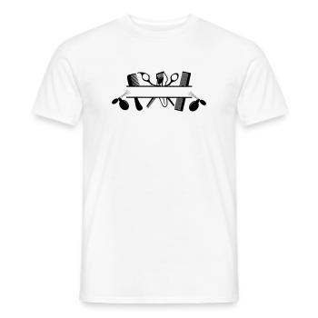 Hairdressers attributes nice smell - Men's T-Shirt - white - Front - AI Model Male 178 dark (178cm)