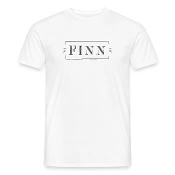 FINN | Nom de garçon dans un cadre - T-shirt homme - blanc - Devant - AI Model Male 178 dark (178cm)