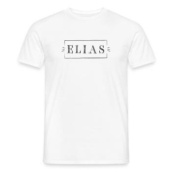 ELIAS in Rahmen - Männer T-Shirt - Weiß - Vorne - AI Model Male 178 dark (178cm)