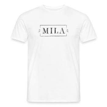 MILA - girl name in a frame - Men's T-Shirt - white - Front - AI Model Male 178 dark (178cm)