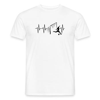 Soccer Goal Shot Heartbeat Player Team - Men's T-Shirt - white - Front - AI Model Male 178 dark (178cm)