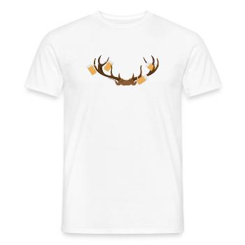 Hirschgeweih mit Bier - Männer T-Shirt - Weiß - Vorne - AI Model Male 178 dark (178cm)