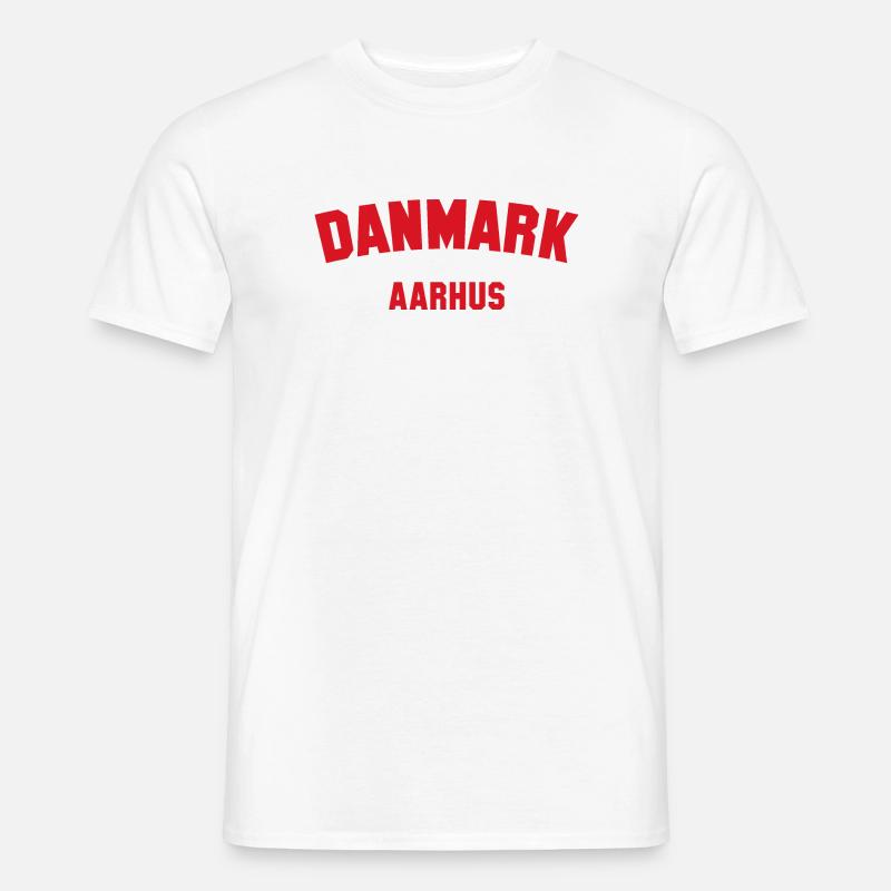 AARHUS Denmark Dänemark - Männer T-Shirt - Weiß