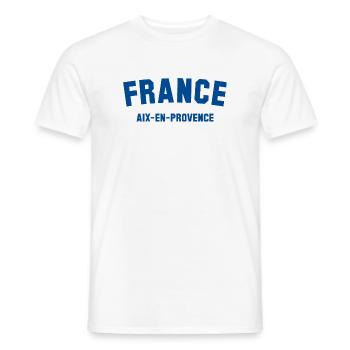 AIX-EN-PROVENCE FRANCE - Men's T-Shirt - white - Front - AI Model Male 178 dark (178cm)